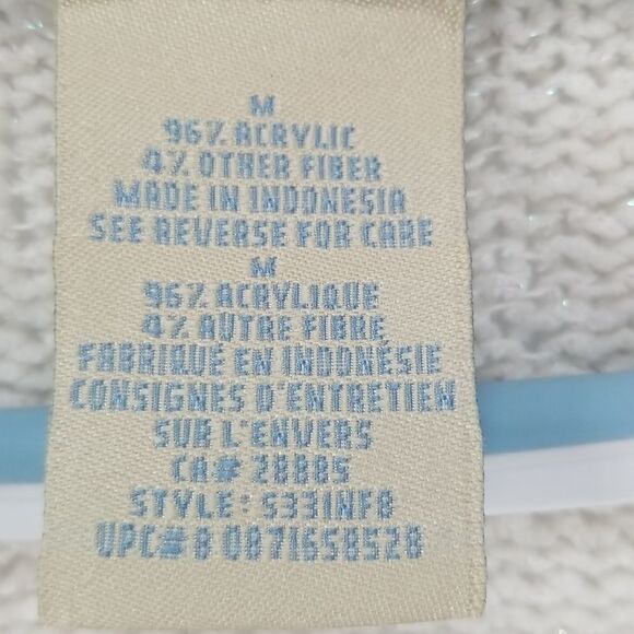 Penmans Sweater Women's Medium White Cable knit Soft V-Neck Long Sleeve Winter - Picture 2 of 8